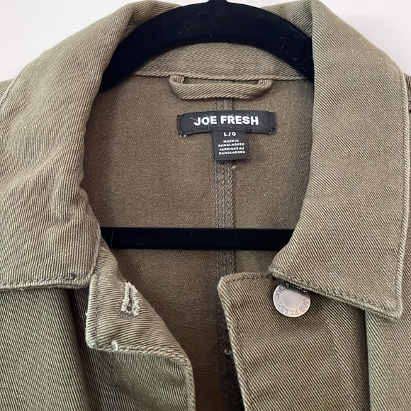 Women’s green military style jean jacket - Picture 2 of 3